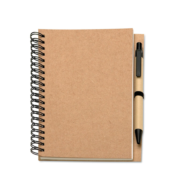 Carnet à spirale personnalisable 140 pages vierges en carton recyclé - Henoa | pandacolach