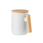 Mug personnalisable en porcelaine avec couvercle bambou 380 ml - Pordire | pandacolach - thumb - 1