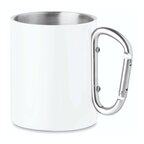 Mug personnalisé double paroi en acier avec poignée mousqueton 300 ml - Hacroche Subli | pandacola - thumb
