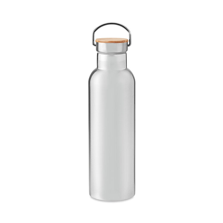 Bouteille isotherme personnalisée à double paroi en acier et bambou 750 ml - Helsinki | pandacolach