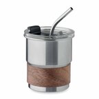 Mug personnalisé en acier recyclé avec manche en acacia 260 ml - Coficia | pandacola - thumb