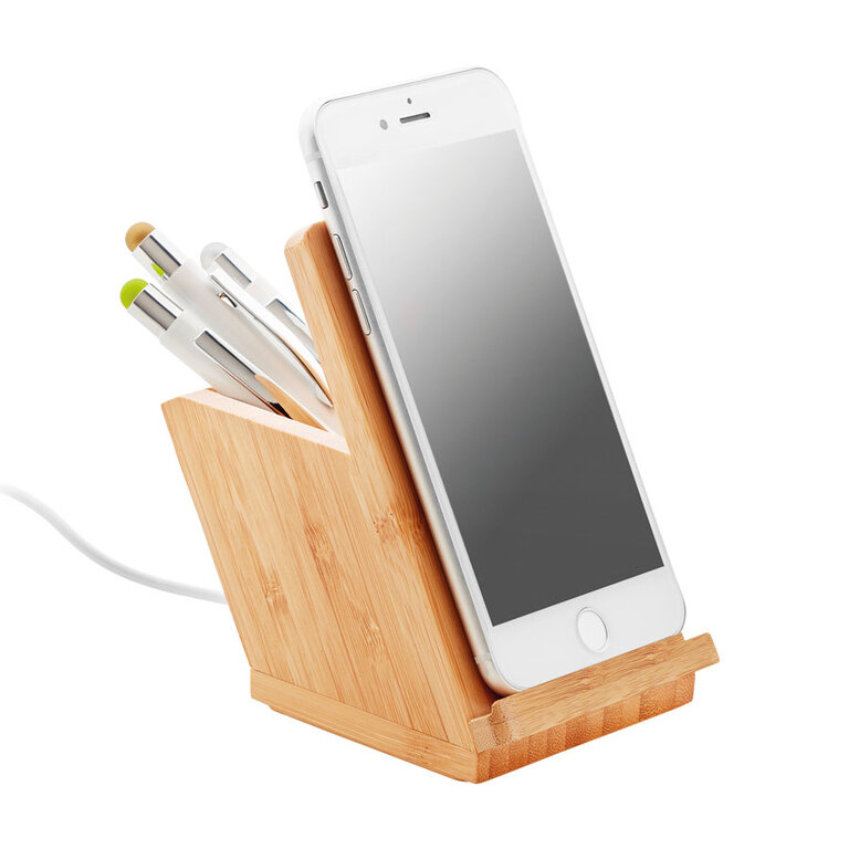 Chargeur induction bambou personnalisé - Baicu | pandacolach - 1