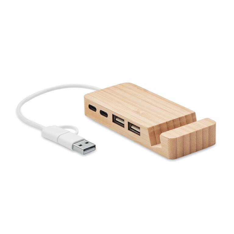 Hub double USB et support téléphone personnalisé - Huppu | pandacolach - 2