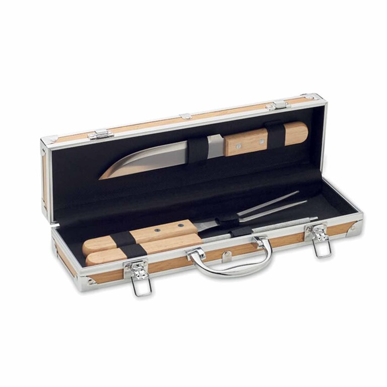 Coffret bbq 3 ustensiles personnalisé - Malawo bois | pandacolach