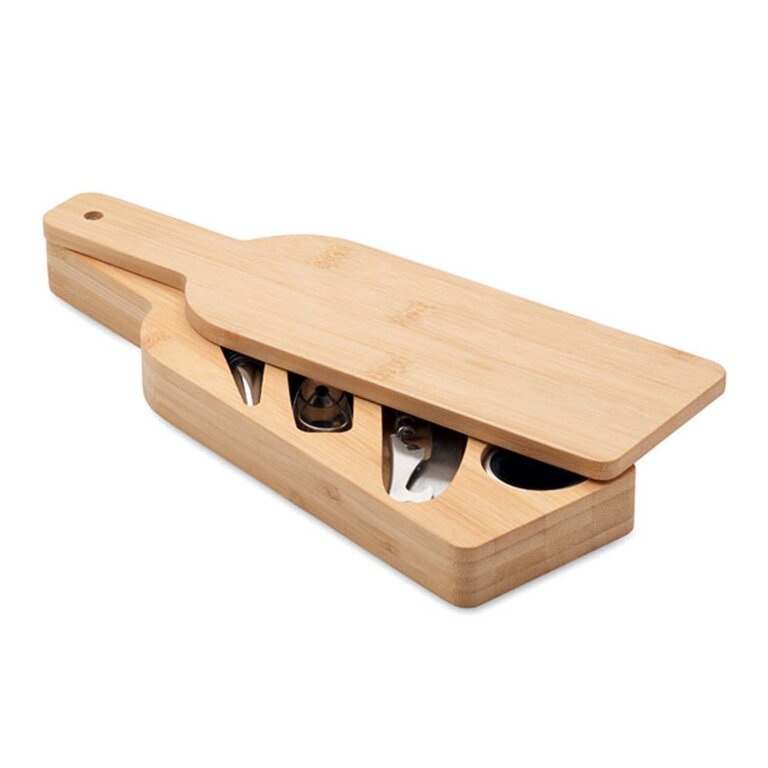 Set de vin personnalisé en bambou - Aperitu | pandacolach