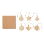 Set de 6 ornements bois personnalisé - Haye | pandacolach - thumb