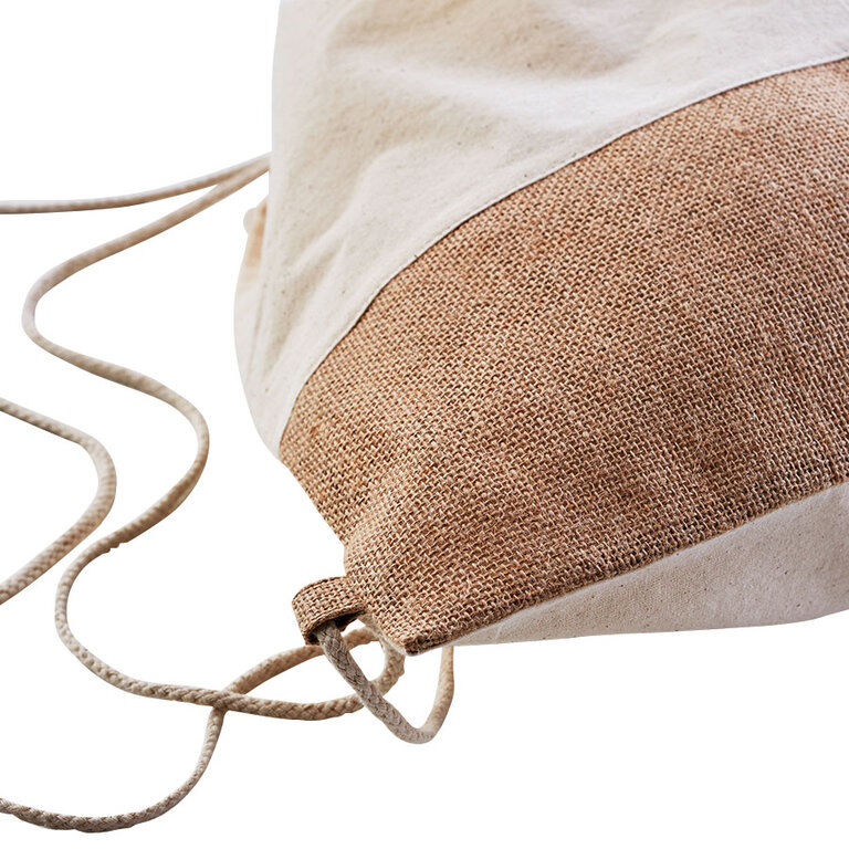 Sac à dos personnalisable en coton et jute 140 gr/m² - Sandinu | pandacolach - 1