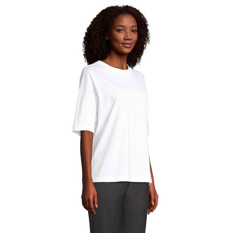Tee-shirt oversize personnalisable blanc femme en coton bio 180 gr/m² - Boxy | pandacolach - 2