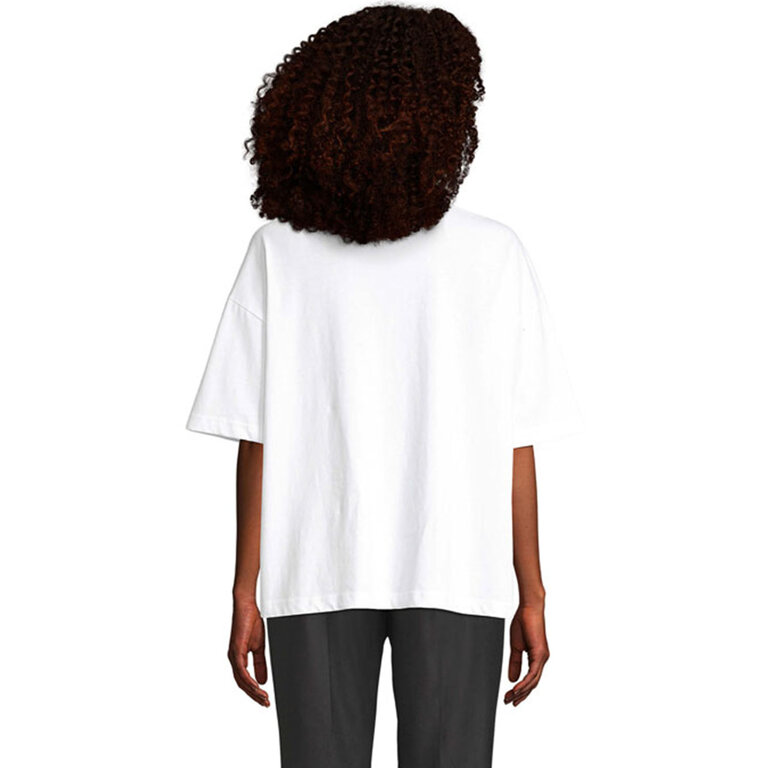 Tee-shirt oversize personnalisable blanc femme en coton bio 180 gr/m² - Boxy | pandacolach - 3