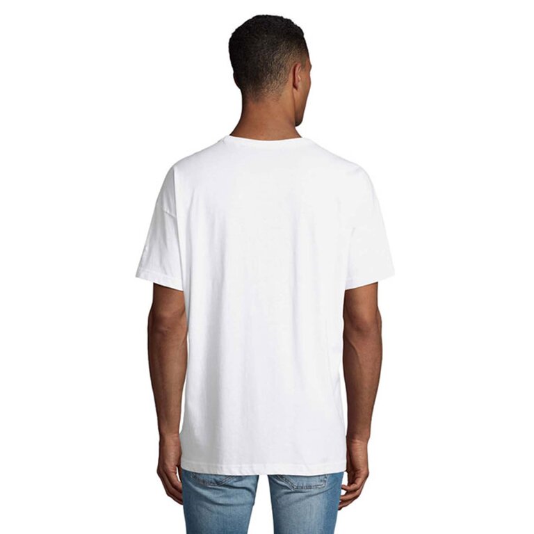 Tee-shirt oversize personnalisable blanc homme en coton bio 180 gr/m² - Boxy | pandacolach - 3