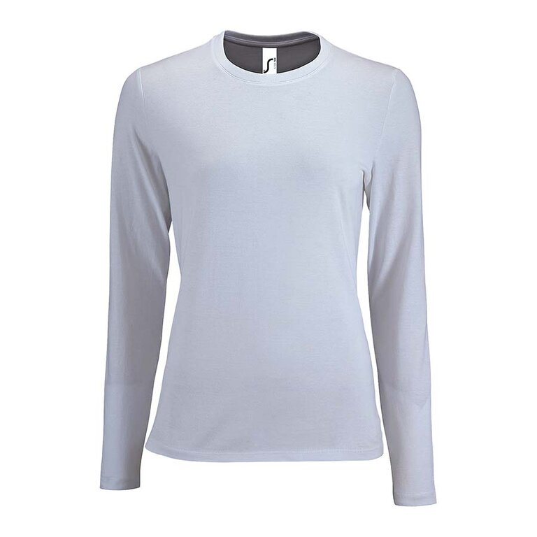 Tee-shirt personnalisé femme blanc manches longues en coton 190 gr/m² - Impérial Lsl | pandacolach