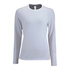 Tee-shirt personnalisé femme blanc manches longues en coton 190 gr/m² - Impérial Lsl | pandacolach - thumb