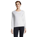 Tee-shirt personnalisé femme blanc manches longues en coton 190 gr/m² - Impérial Lsl | pandacola - thumb