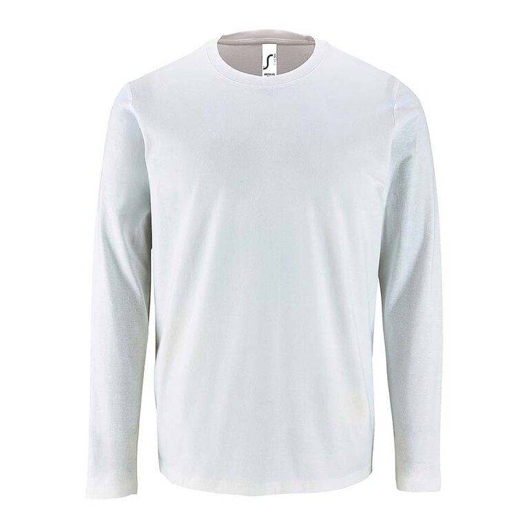Tee-shirt personnalisé homme blanc manches longues en coton 190 gr/m² - Impérial Lsl | pandacolach
