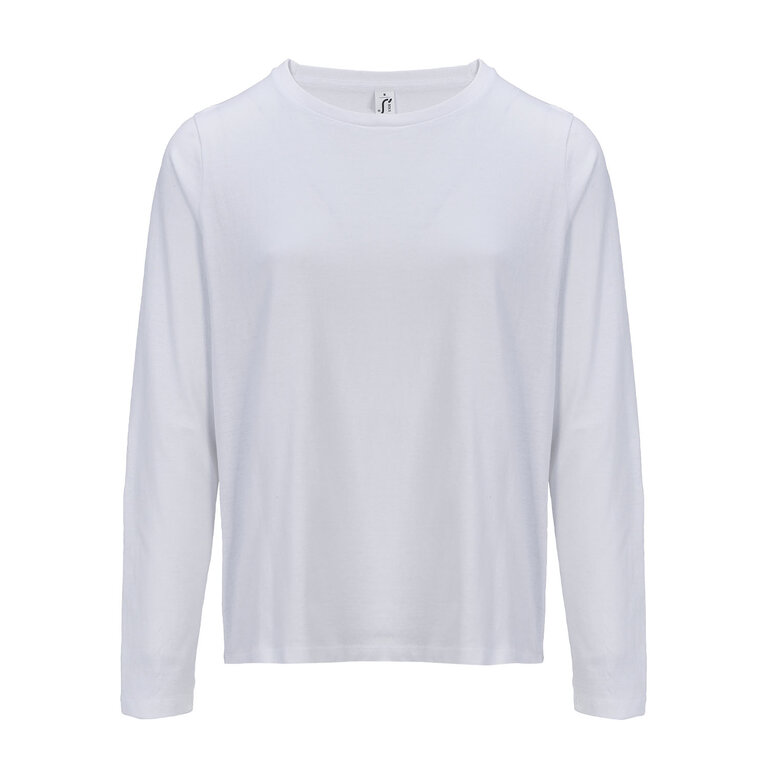 T-shirt personnalisé femme blanc manches longues en coton 150 gr/m² - Monarch | pandacolach