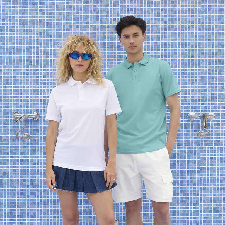 Polo de sport personnalisé mixte en polyester recyclé 130 gr/m² - Pitcher | pandacolach - 3