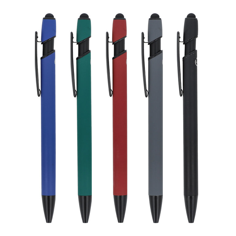 Stylo à bille personnalisable en aluminium avec stylet - Royalo Black Recyclé | pandacola - 3