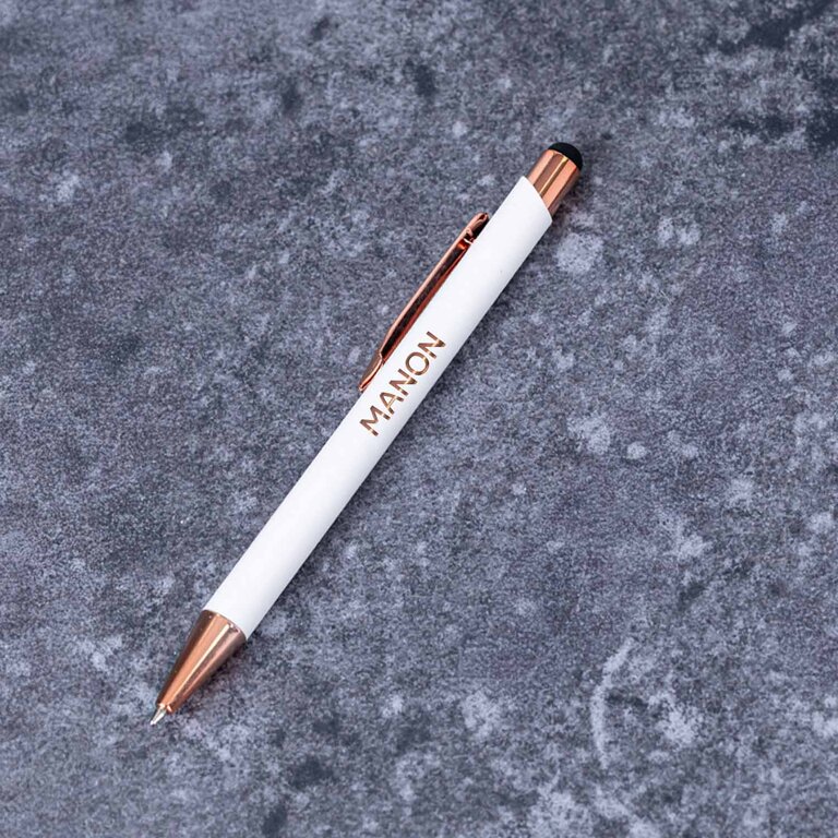 Stylo à bille personnalisable en aluminium avec stylet - Kween Touch | pandacola - 1