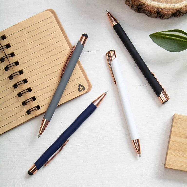 Stylo à bille personnalisable en aluminium avec stylet - Kween Touch | pandacola - 3
