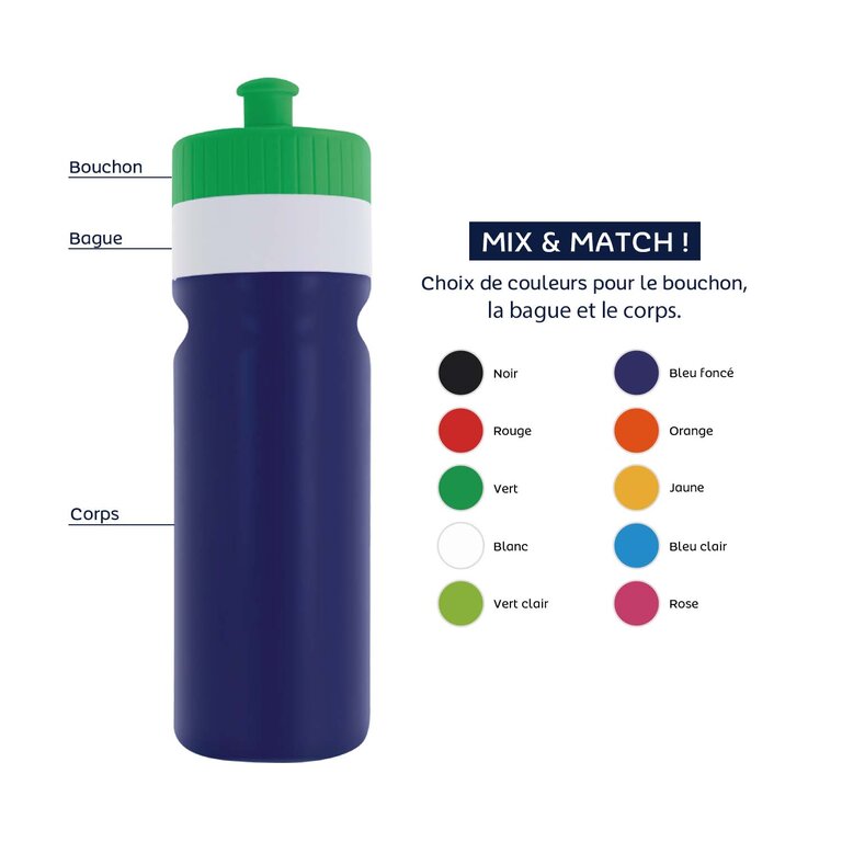 Gourde de sport personnalisée mix & match en PP avec bague 750 ml - Fit | pandacola - 1