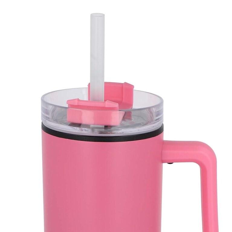 Mug isotherme personnalisable en acier recyclé avec paille 800 ml - Trendy | pandacola - 1