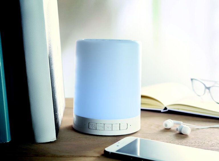 Enceinte bluetooth® 3W personnalisée avec lampe d'ambiance - Donce | pandacola - 1