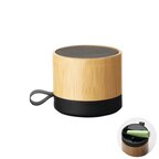 Haut-parleur publicitaire Bluetooth® 3W - Round BassWood Recharg | pandacola - thumb