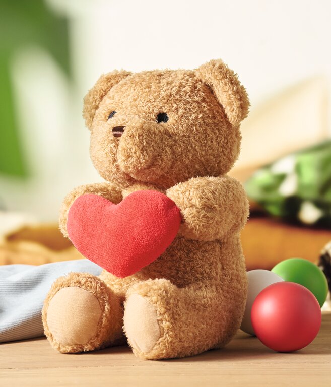 Peluche ourson publicitaire - Teddy XL coeur | pandacola - 1