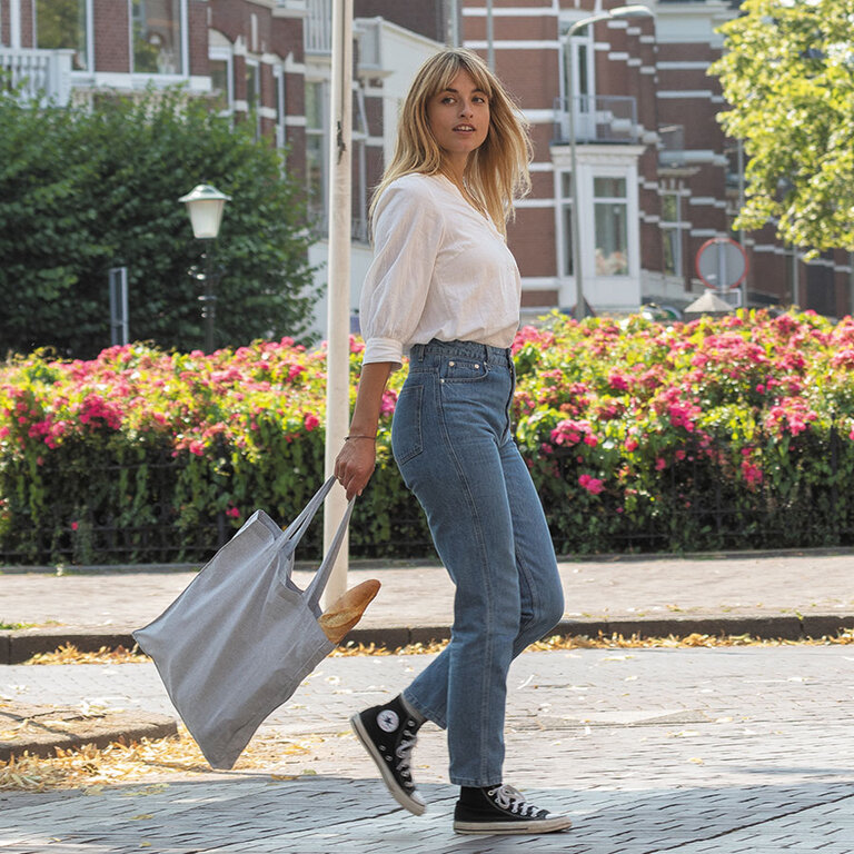 Tote bag personnalisé en coton recyclé 145 gr/m² avec soufflet IMPACT® - Alivera | pandacola - 1