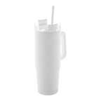 Mug personnalisable en plastique recyclé avec paille 900 ml - Trendy | pandacola - thumb - 1
