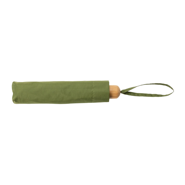 Parapluie de poche personnalisé en rPET 20.5" avec poignée bambou IMPACT® - Mini York | pandacola - 1