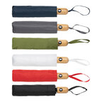 Parapluie de poche personnalisé automatique en rPET 20.5" avec poignée bambou IMPACT® - North York | pandacola - thumb - 2