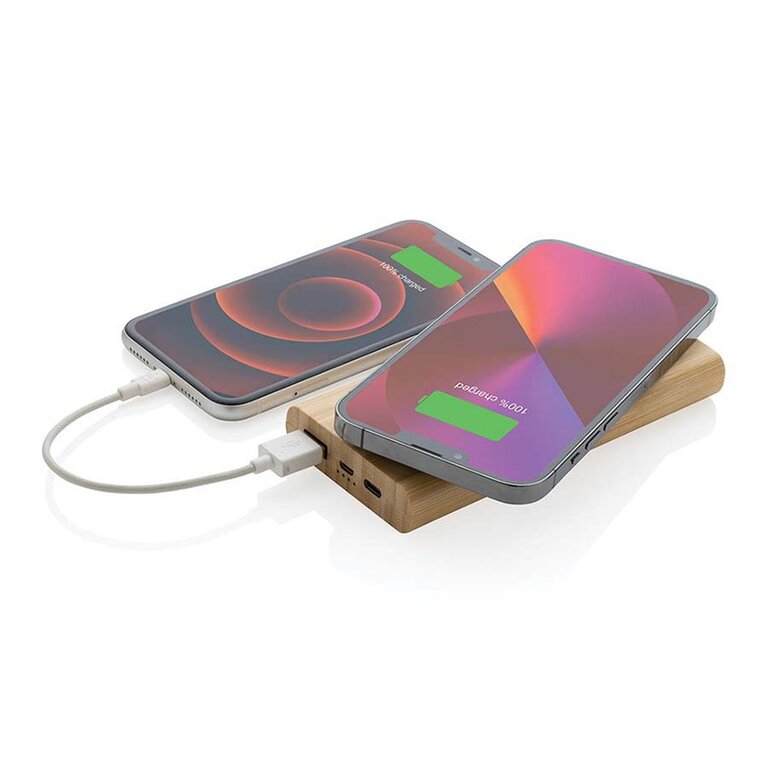 Batterie personnalisée en bambou à induction 8000 mAh - Bluva | pandacola - 1