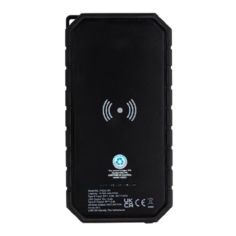 Batterie de secours personnalisée solaire en plastique recyclé 10000 mAh - Karf Eco | pandacola - 3