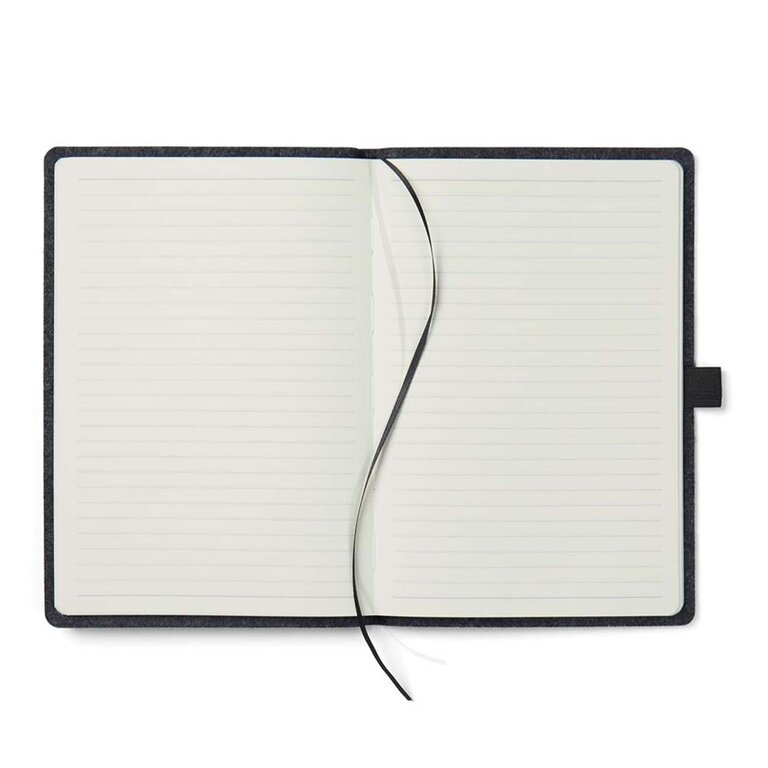 Carnet A5 personnalisé souple en feutrine rPET 160 pages lignées Vinga® - Bonnou | pandacola - 1
