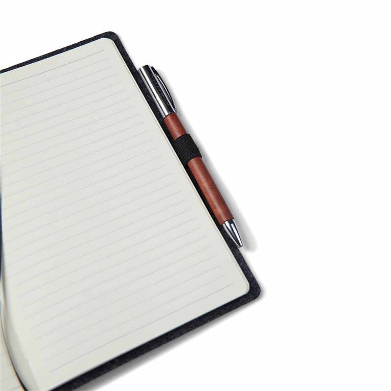 Carnet A5 personnalisé souple en feutrine rPET 160 pages lignées Vinga® - Bonnou | pandacola - 2
