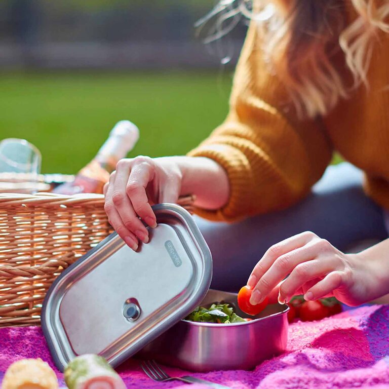 Lunch box personnalisée en acier 1L avec fourchette Black+Blum - Miamo | pandacola - 2