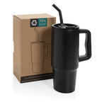 Mug isotherme personnalisable en acier recyclé avec paille 900 ml - Trendo | pandacola - thumb - 2