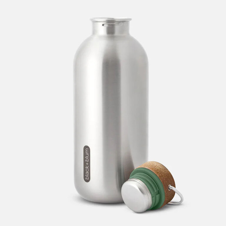 Bouteille personnalisable en acier 600 ml avec bouchon liège Black+Blum - Pluma | pandacola - 2