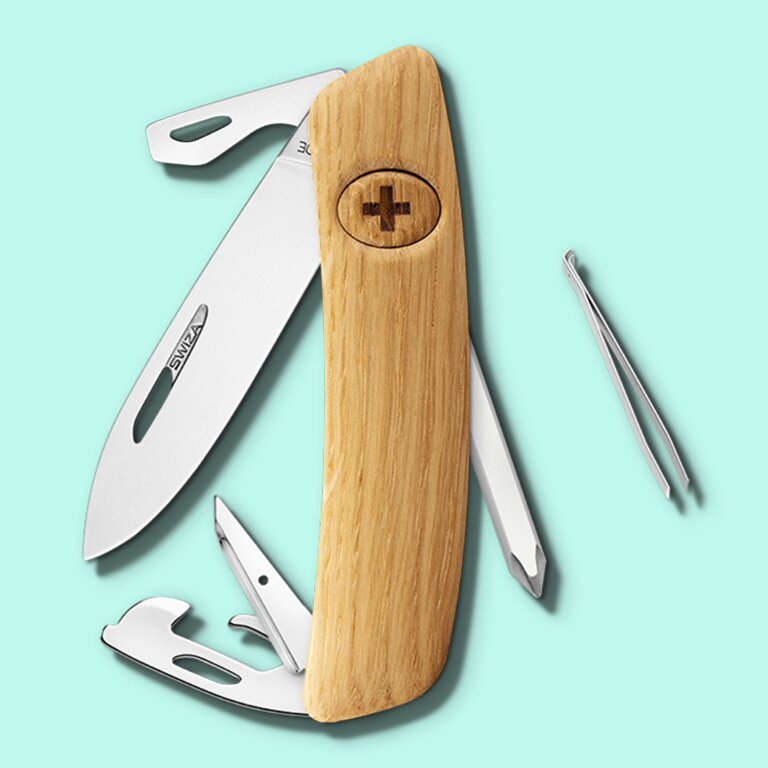 Couteau suisse 11 fonctions en bois|Swiza® - D04 | pandacola - 2