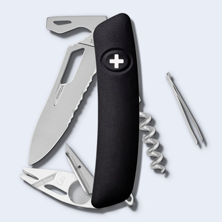 Couteau suisse 12 fonctions Single Hand Wavy Edge|Swiza® - SH03 TR-TT AM | pandacola - 2