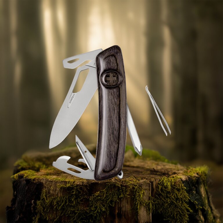 Couteau suisse 12 fonctions en bois|Swiza® - SH04 R AM | pandacola - 1