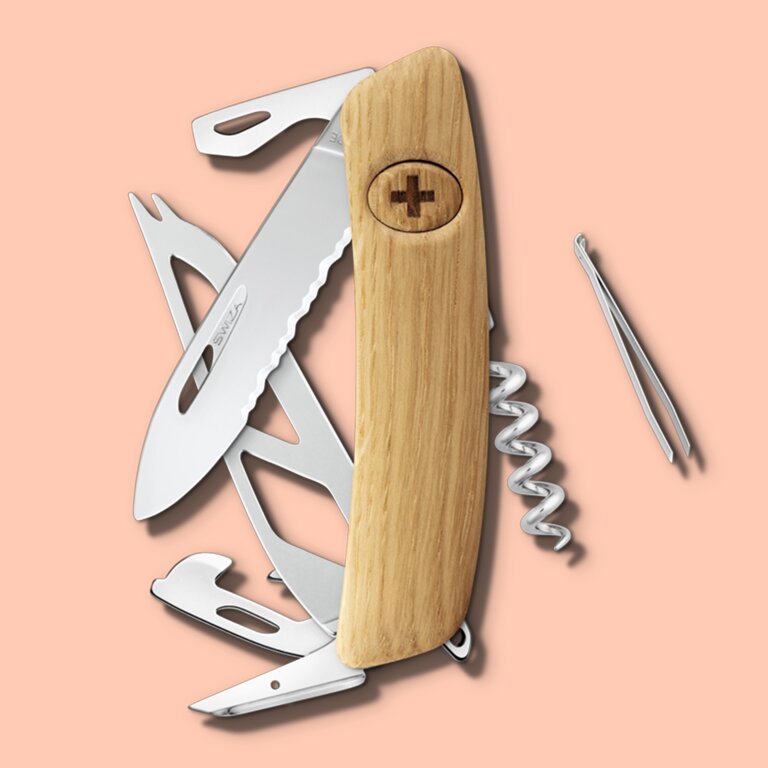 Couteau suisse 12 fonctions Original Wavy Edge en bois|Swiza® - CH05T R | pandacola - 3