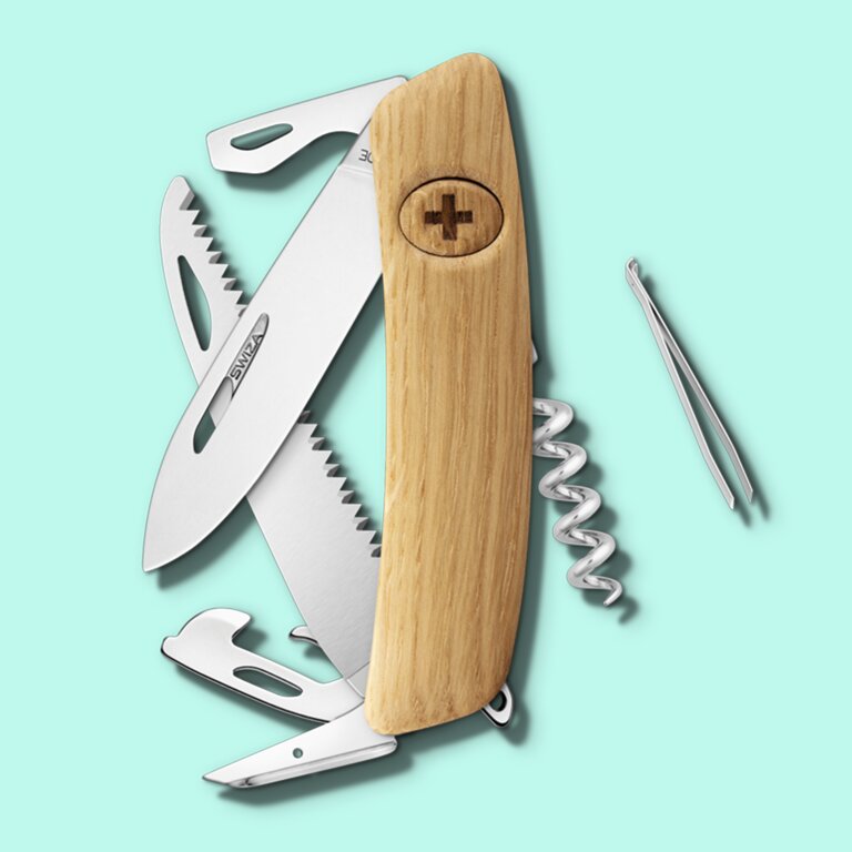 Couteau suisse 12 fonctions en bois|Swiza® - D05 R | pandacola - 3