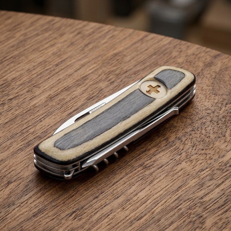 Couteau suisse 12 fonctions en bois |Swiza® - D08 R AM | pandacola - 1