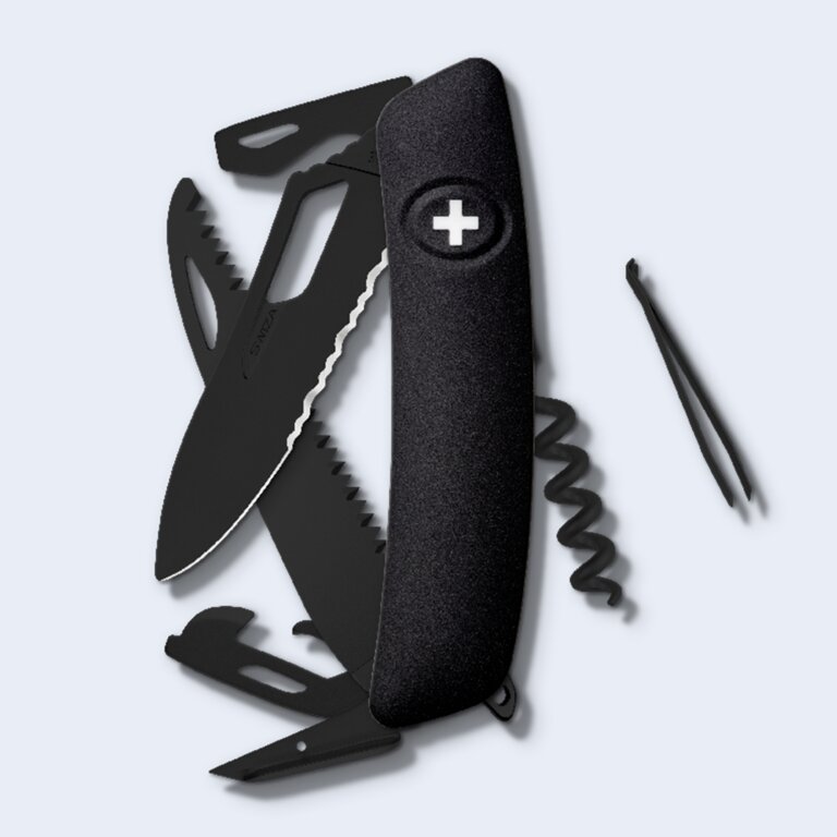 Couteau suisse 12 fonctions Allblack | Swiza® - SH05 TR AB | pandacola - 3