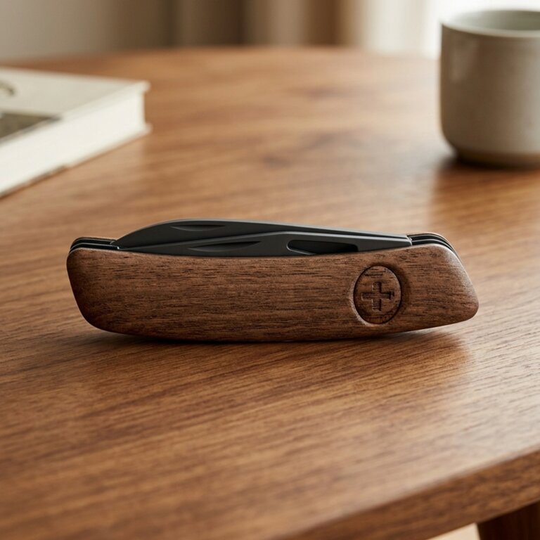 Couteau suisse 12 fonctions Allblack en bois| Swiza® - SH05 TR AB | pandacola - 1