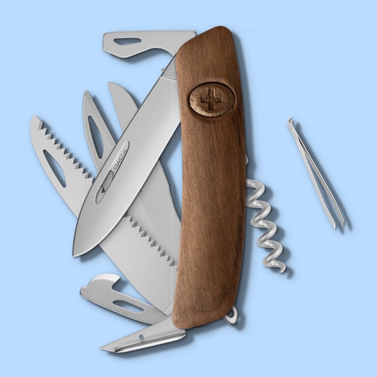 Couteau suisse 14 fonctions Allmatt en bois |Swiza® - D09 R AM | pandacola - 2