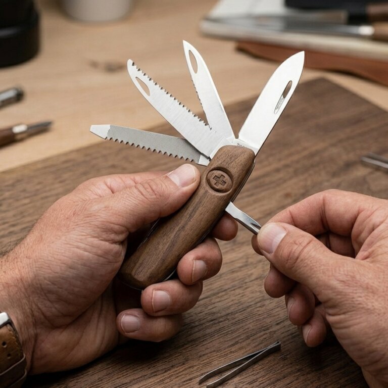 Couteau suisse 14 fonctions en bois|Swiza® - D10 R | pandacola - 1