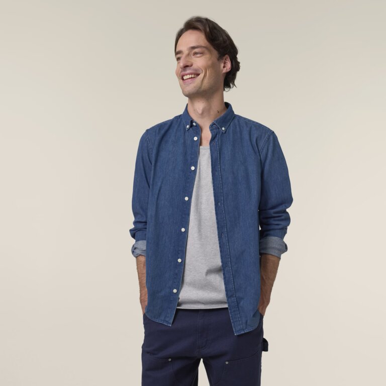 Chemise homme en jean personnalisé Businesswear - Stanley Denim Shirt | pandacola - 2
